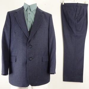 Navy Blue Wool Blazer and matching Pants - 2pc